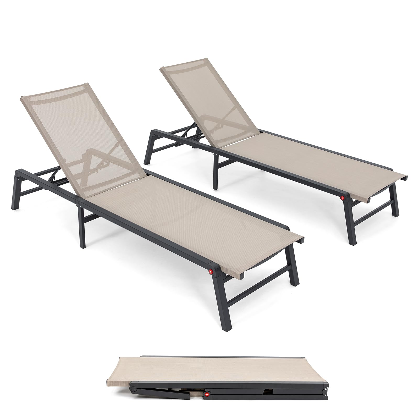 Aluminum Outdoor Chaise Lounge Set