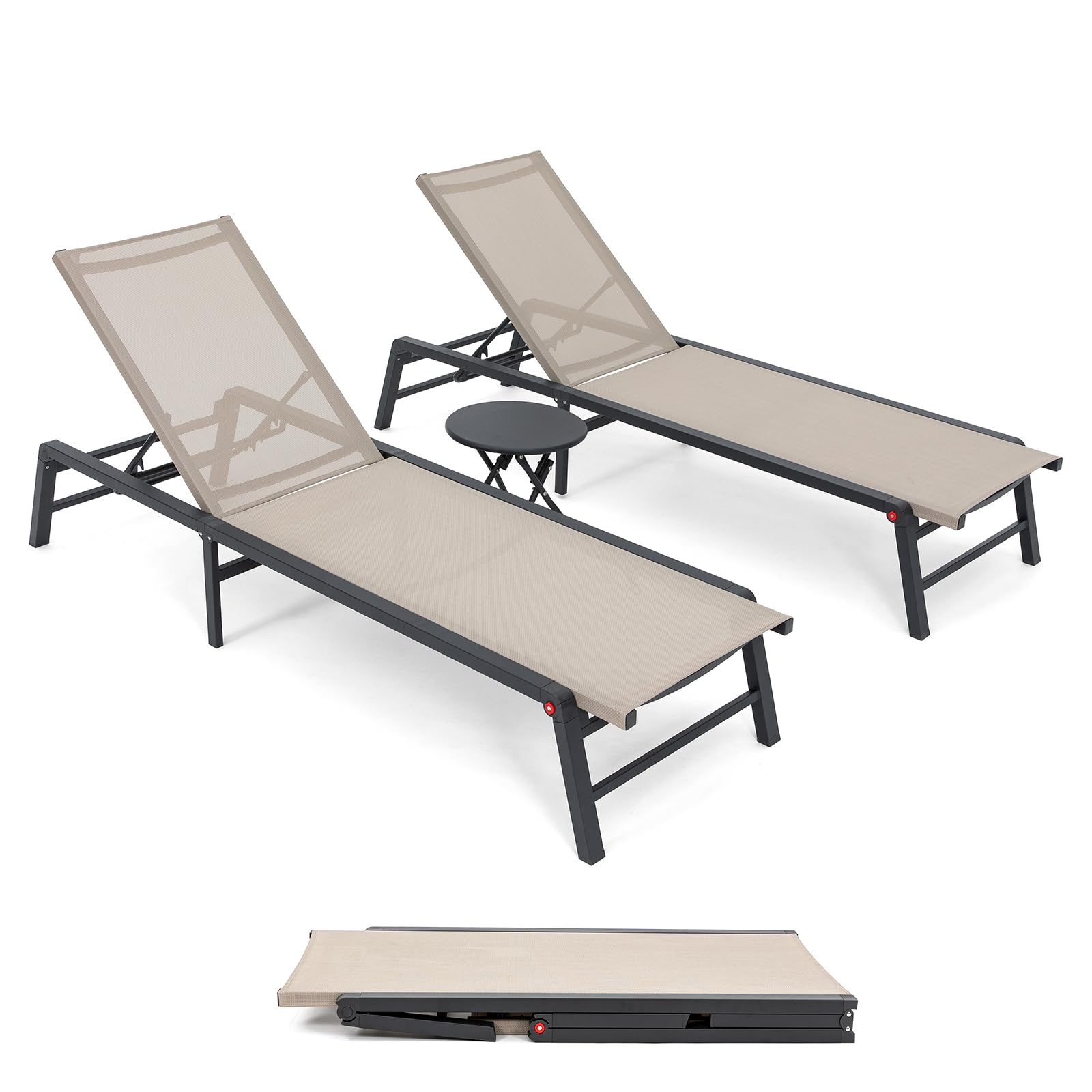 Aluminum Outdoor Chaise Lounge Set