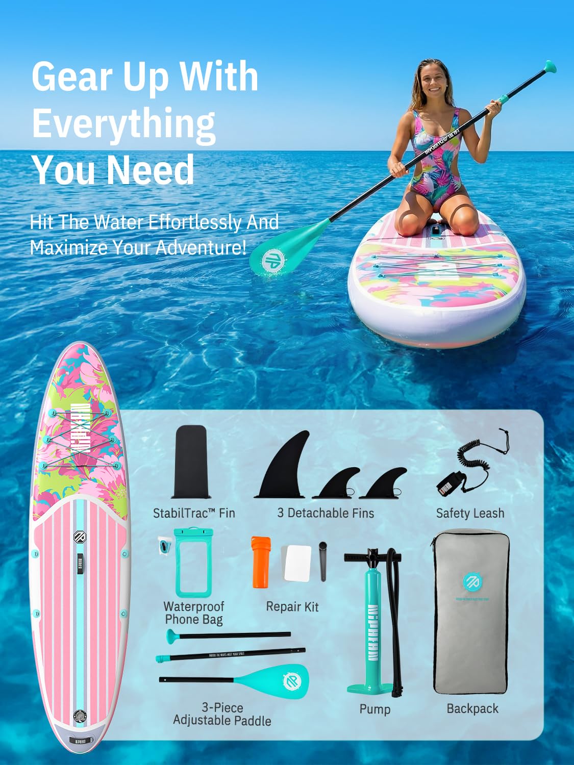 10'6" Inflatable SUP Board Set