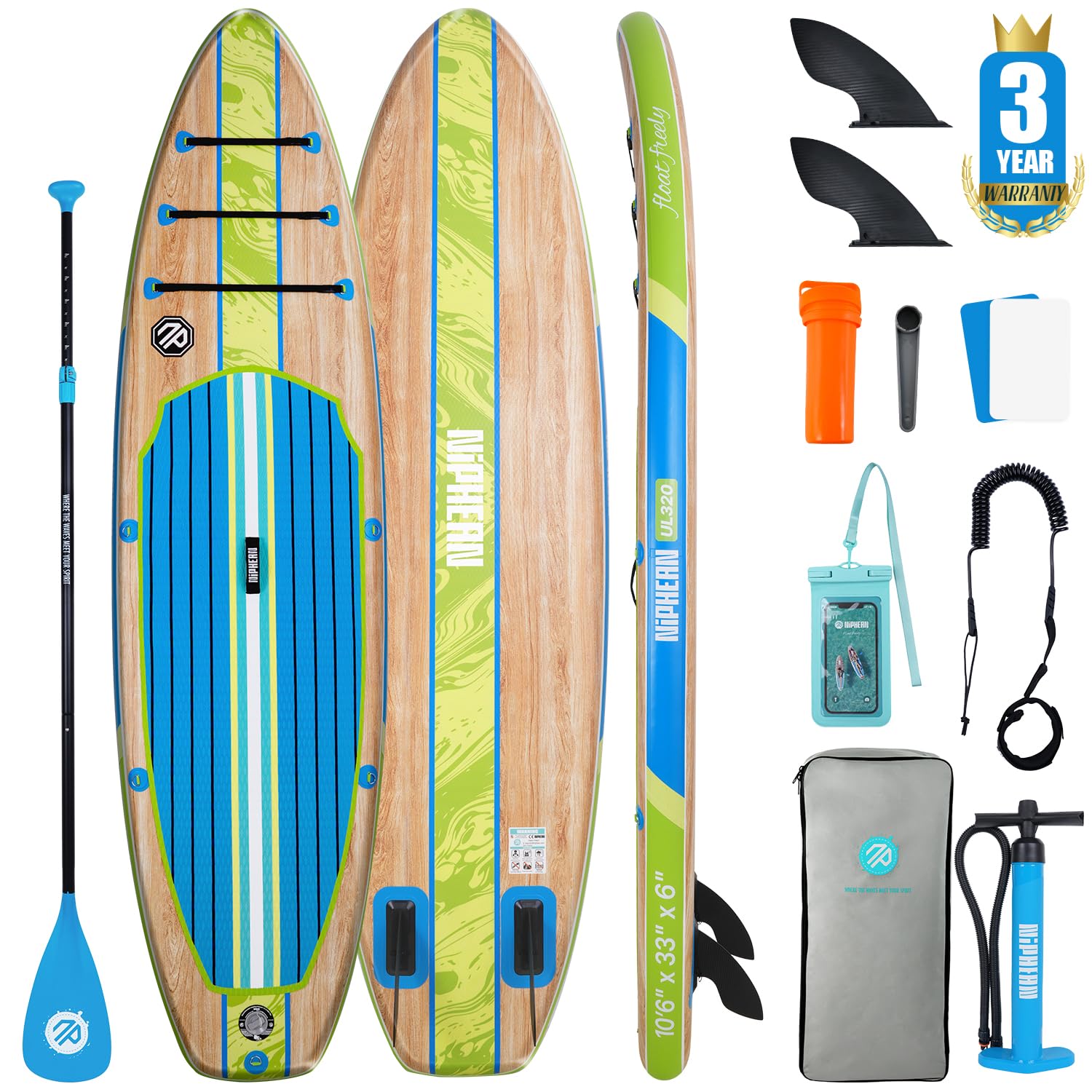 10'6" Inflatable SUP Board Set