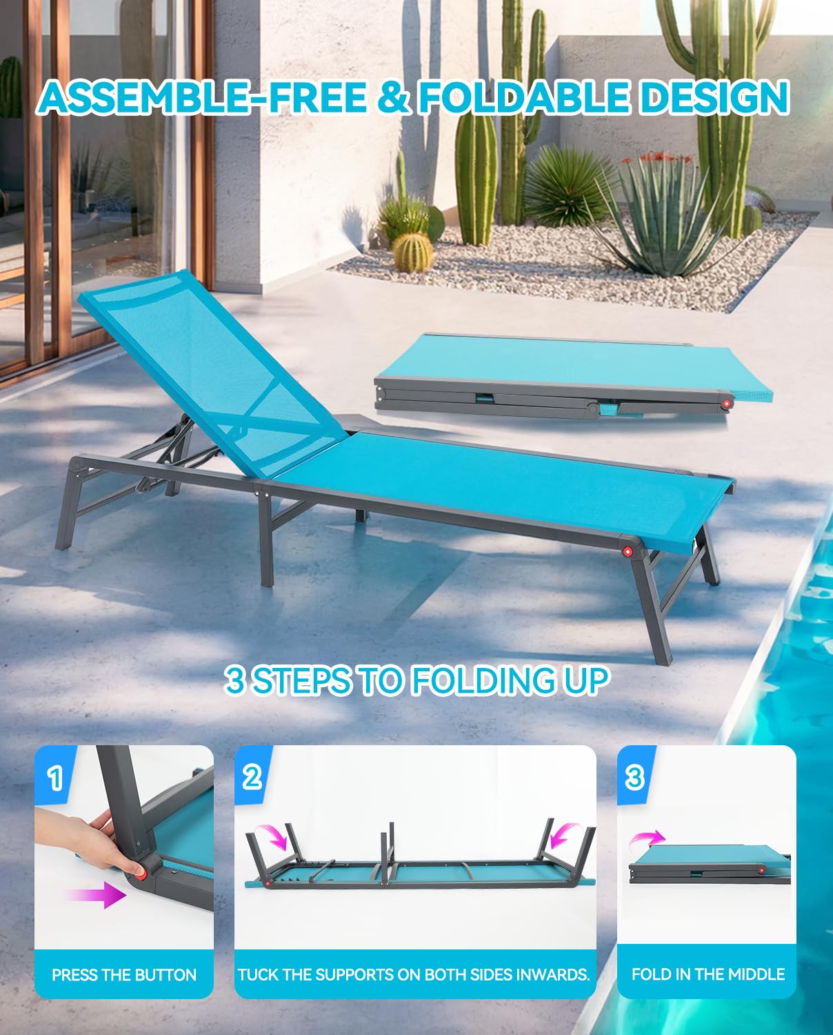Aluminum Outdoor Chaise Lounge Set