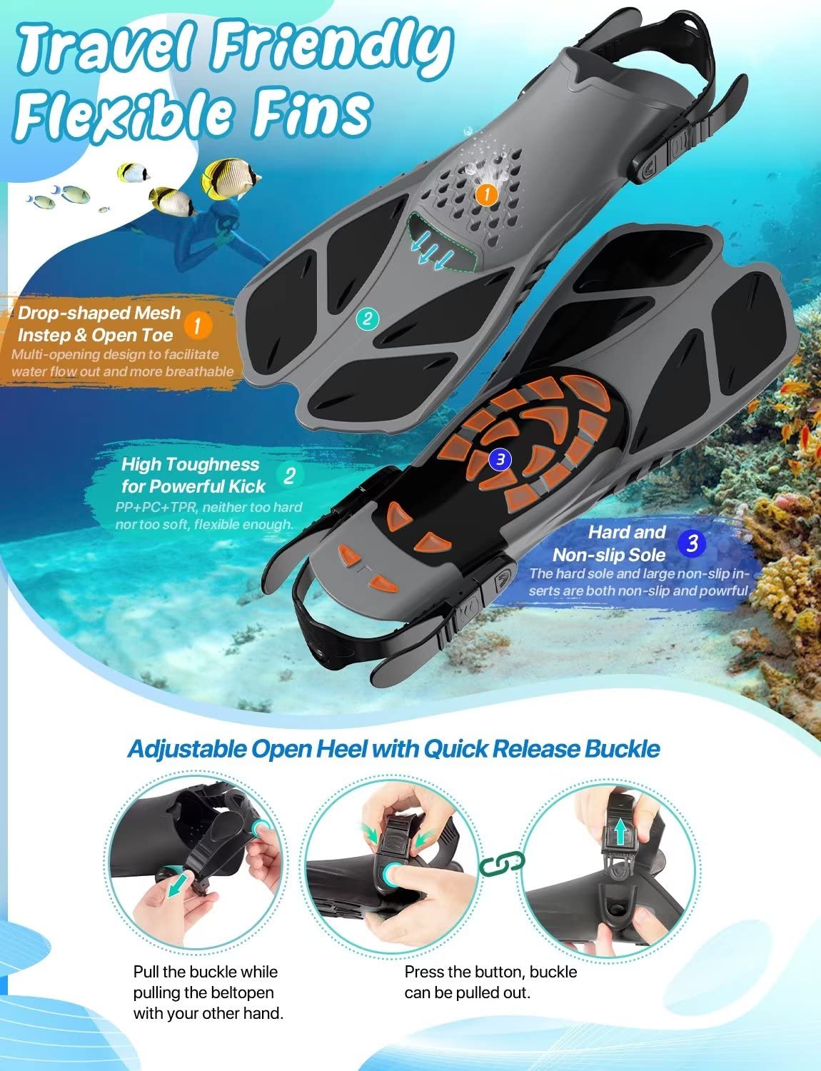 Snorkeling Set with Fins and Mask