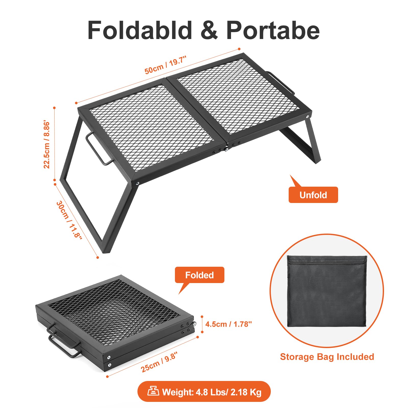 Folding Campfire Grill Rack