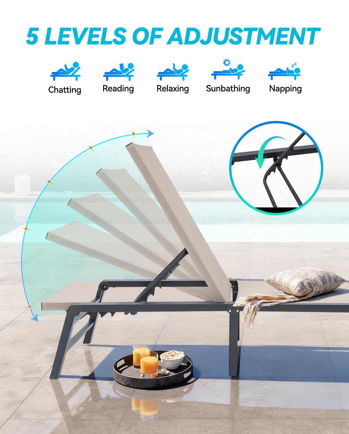 Aluminum Outdoor Chaise Lounge Set