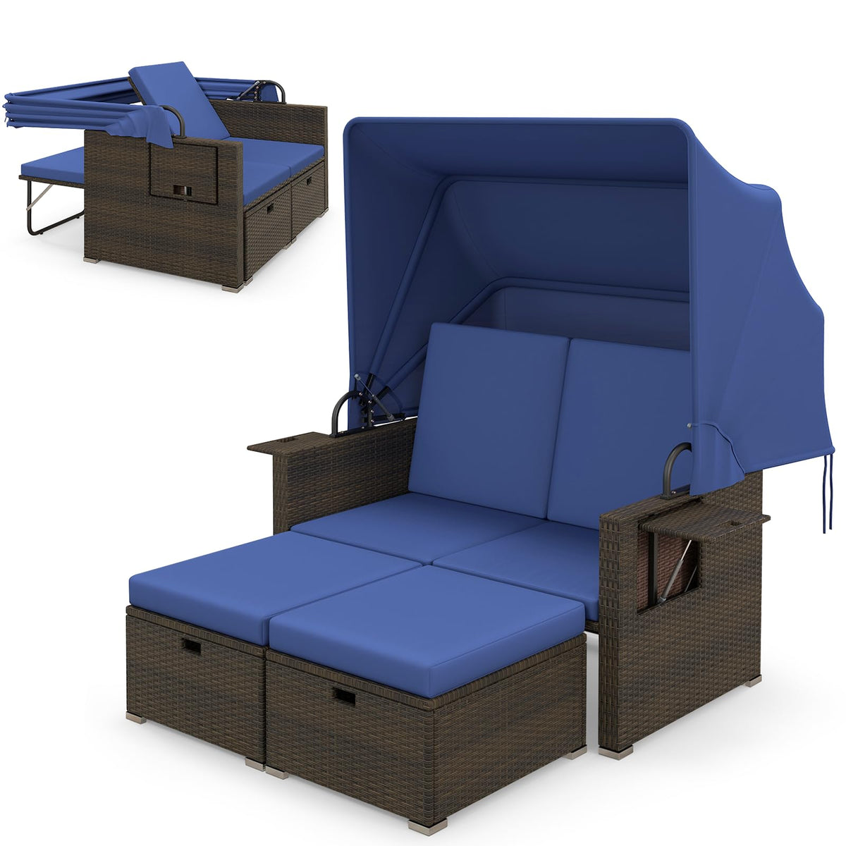 Outdoor Daybed Sofa Set with Canopy
