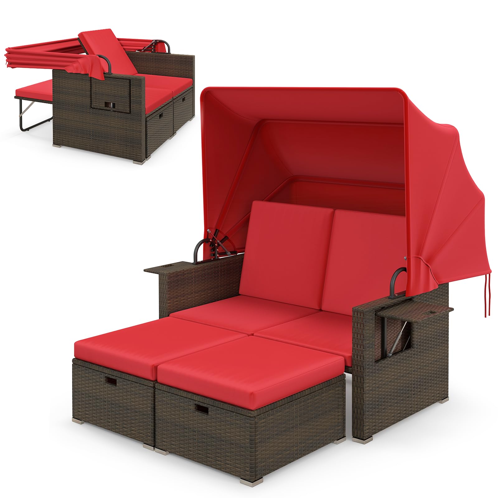 Outdoor Daybed Sofa Set with Canopy