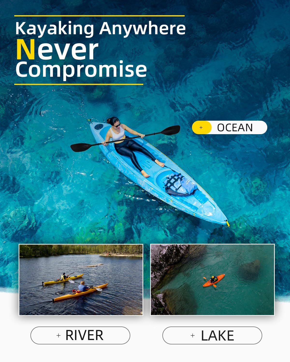 2-Piece Floating Kayak Paddle