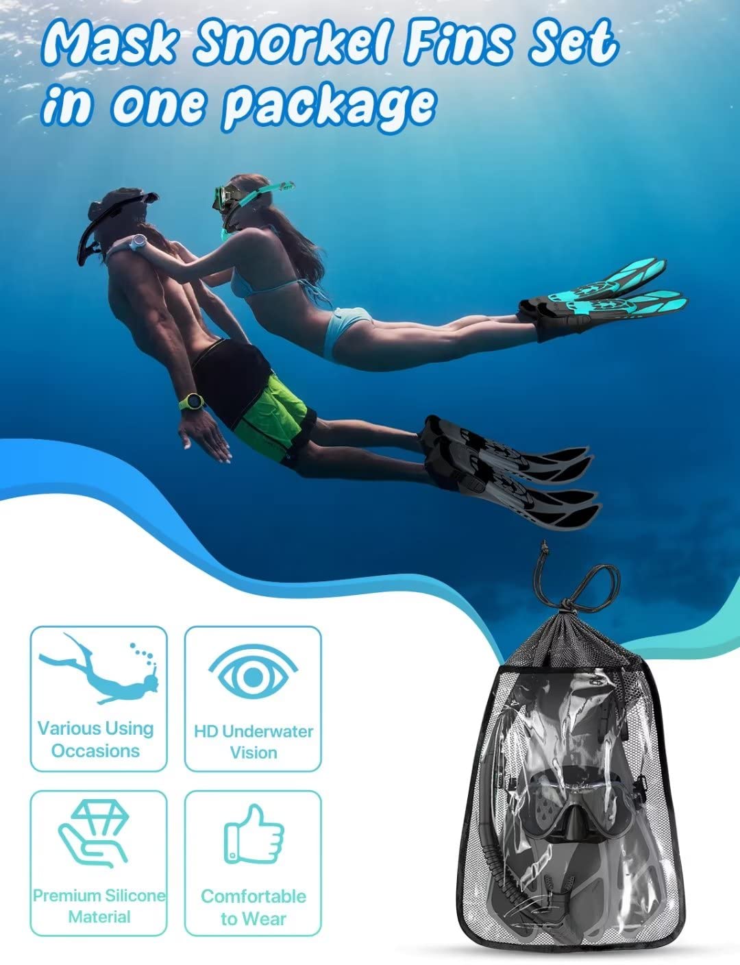 Snorkeling Set with Fins and Mask