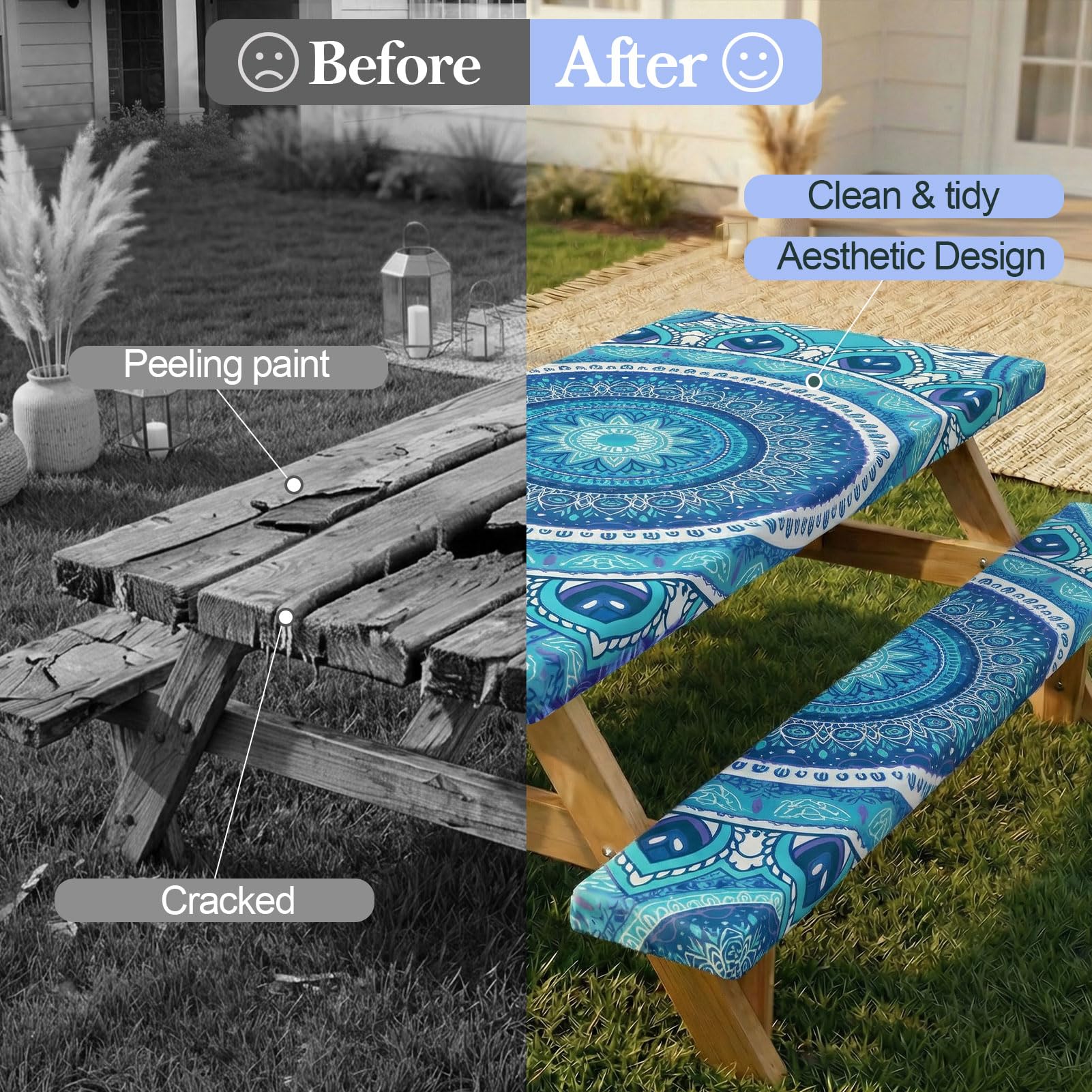 Waterproof Picnic Table Cover Set