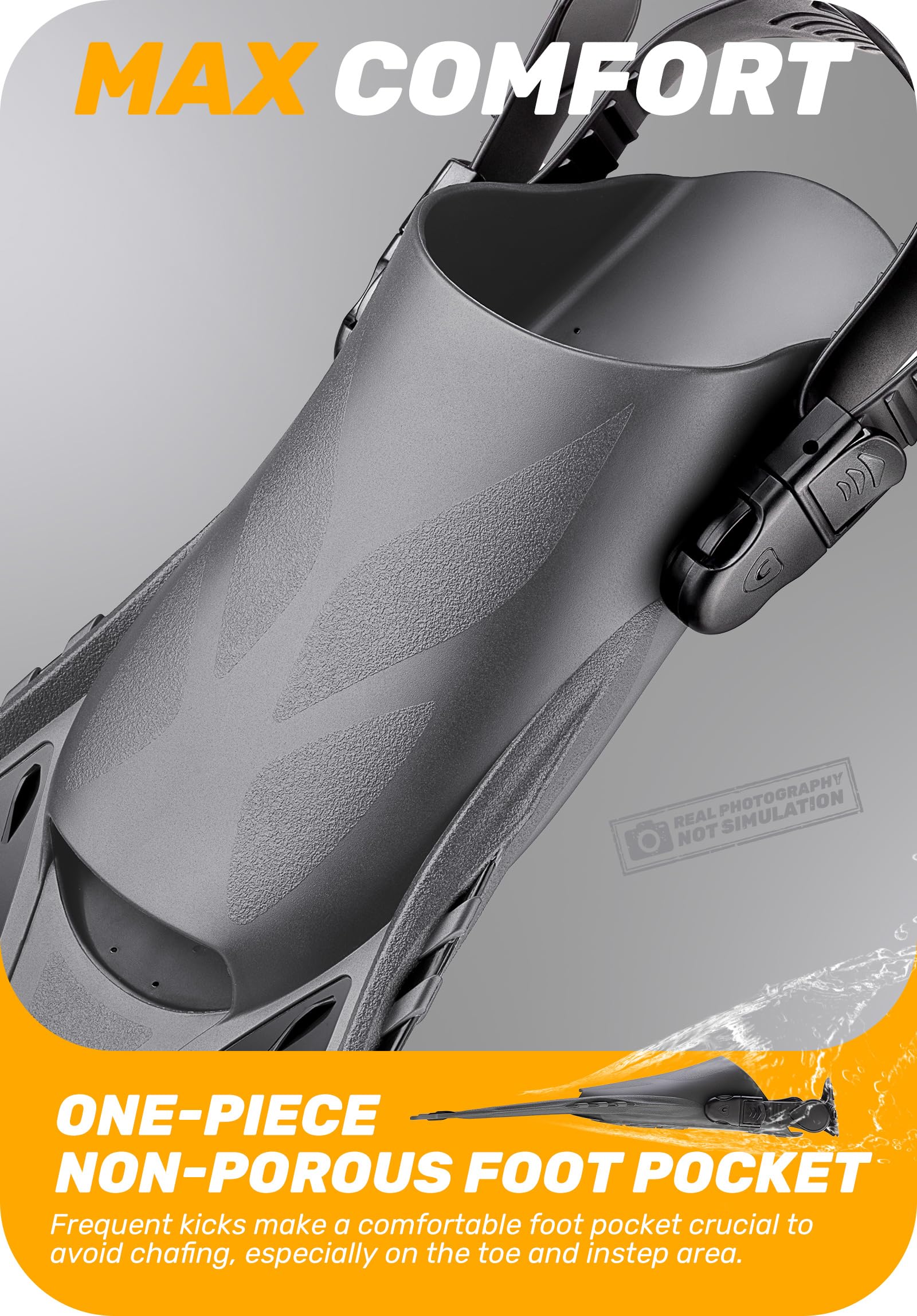 Adjustable Snorkel Swim Fins