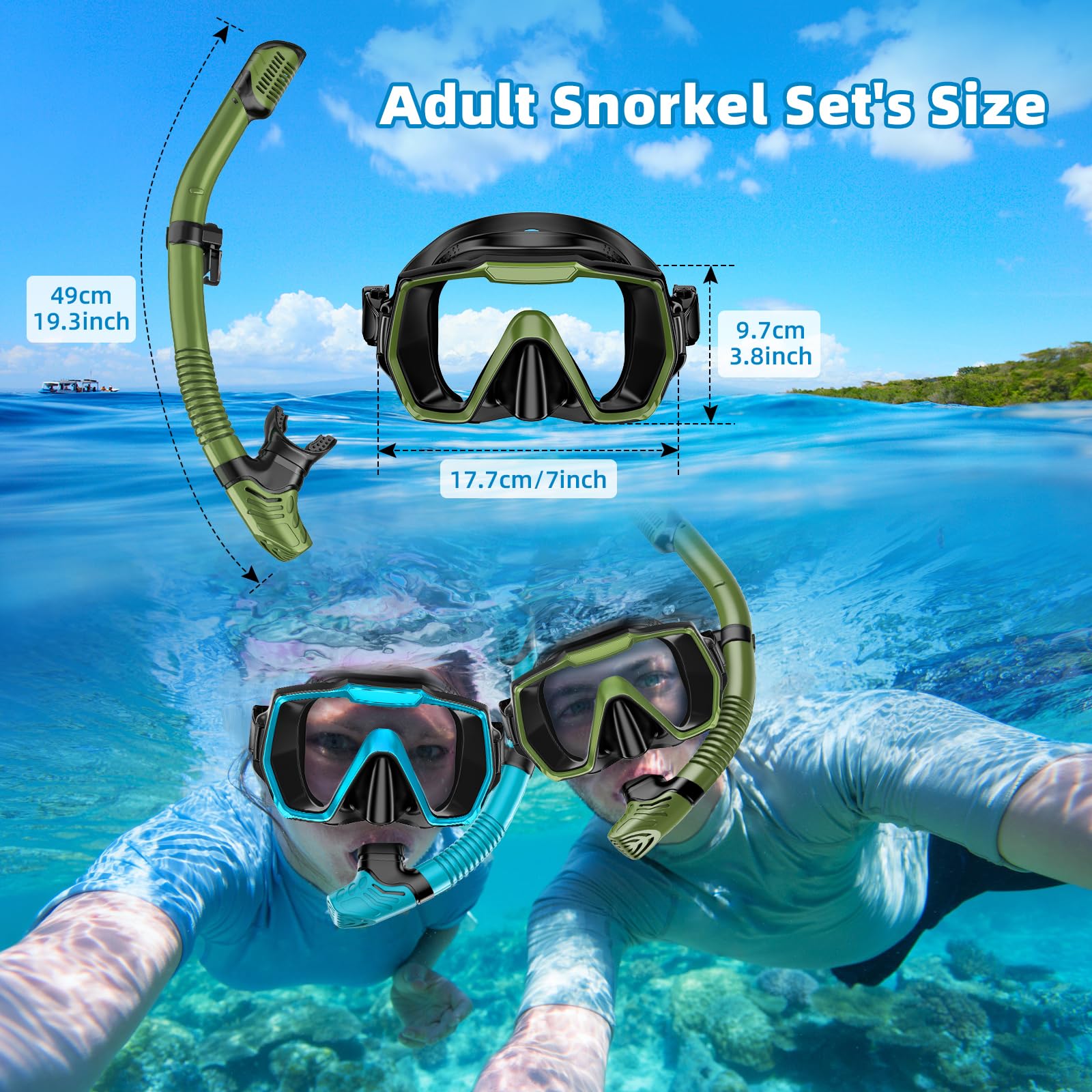 Adult Dry Top Snorkel Set