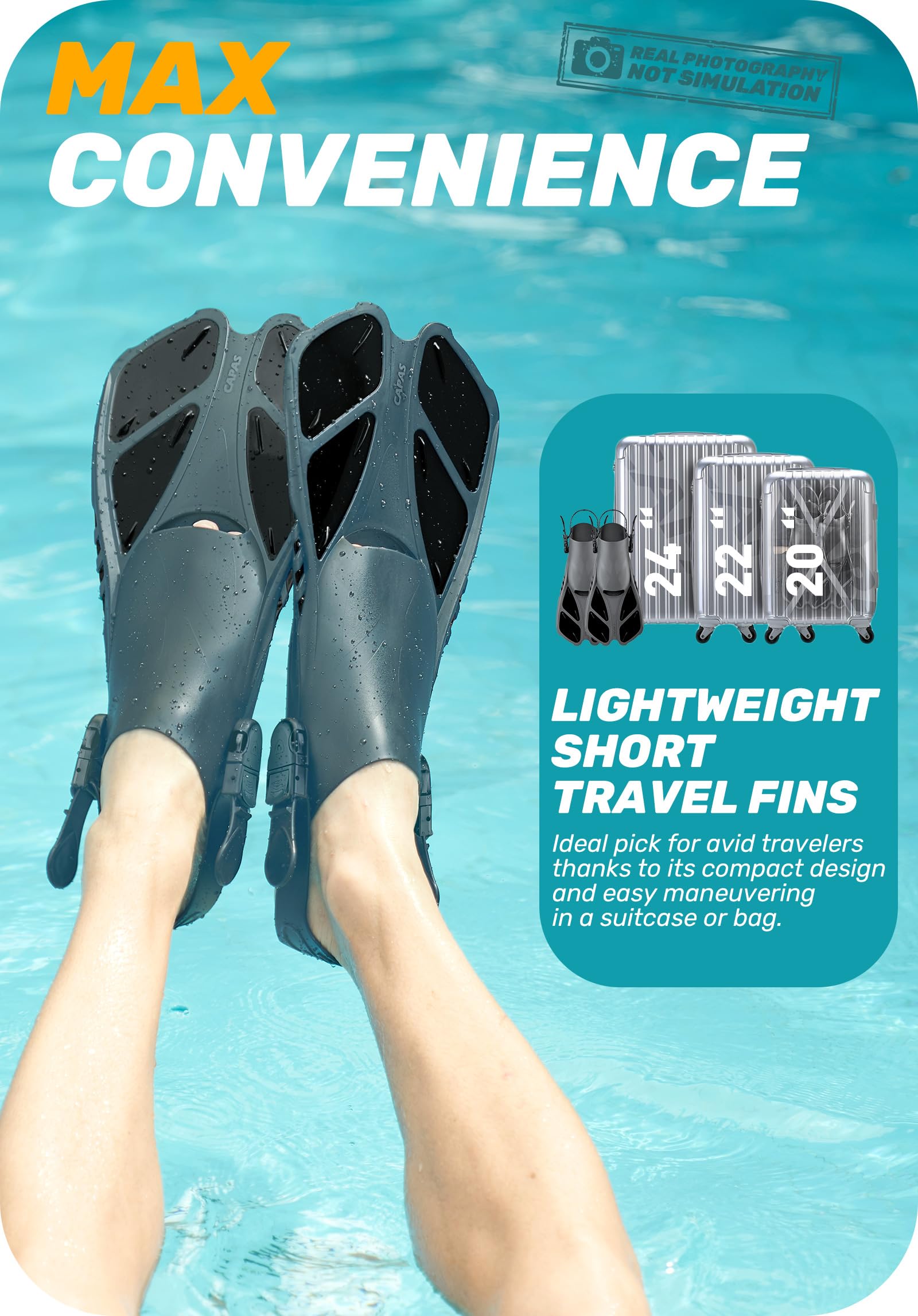 Adjustable Snorkel Swim Fins