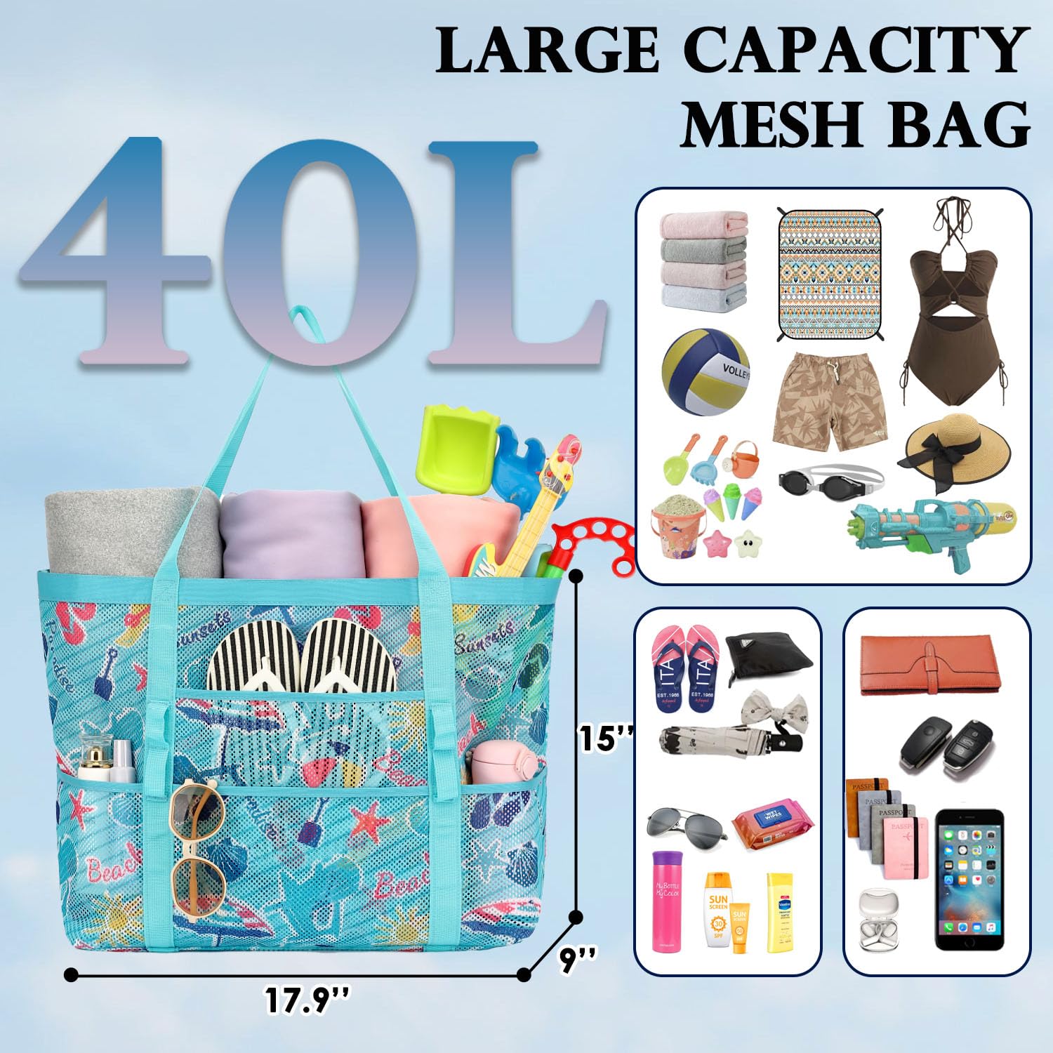 Large Mesh Beach Bag