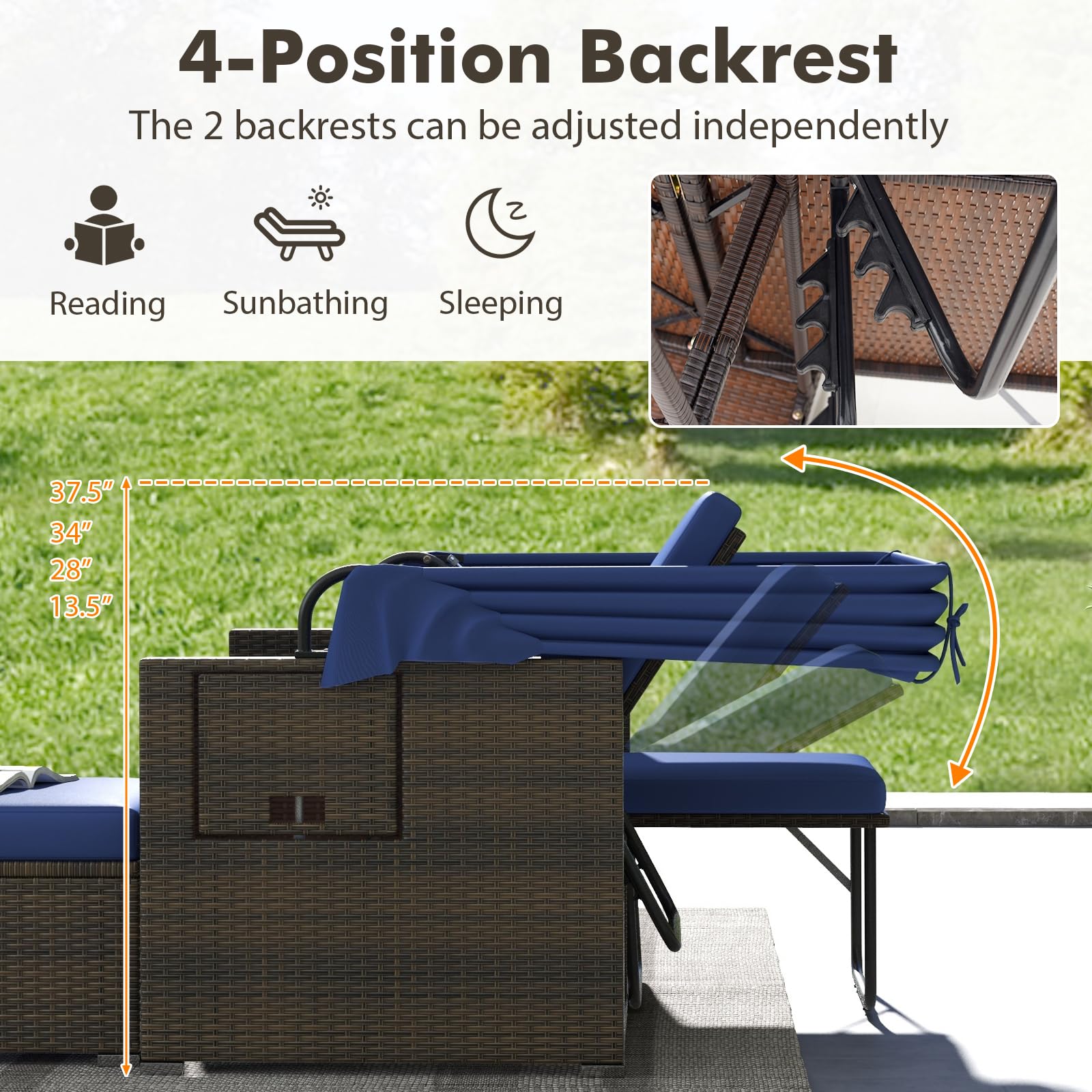 Outdoor Daybed Sofa Set with Canopy