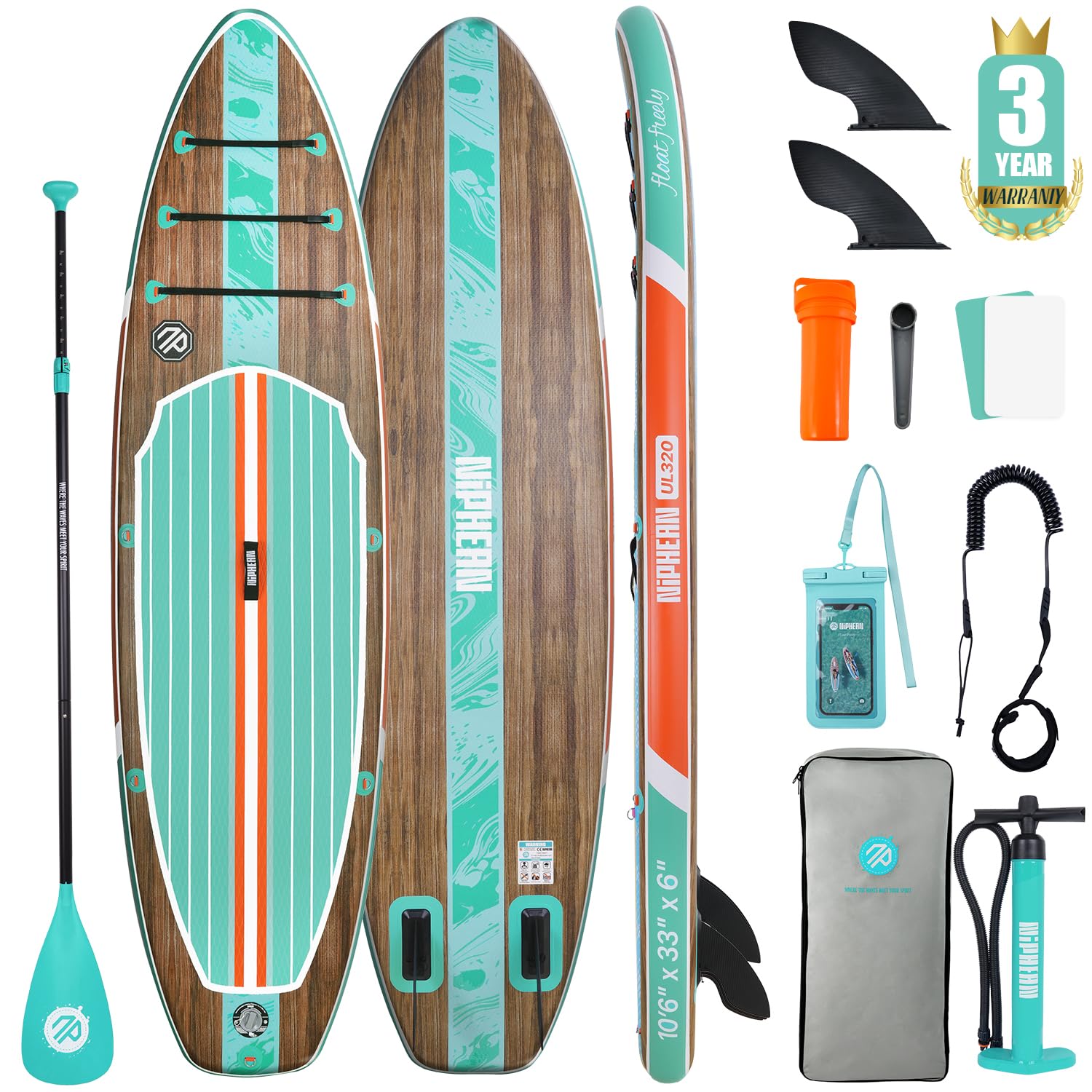 10'6" Inflatable SUP Board Set