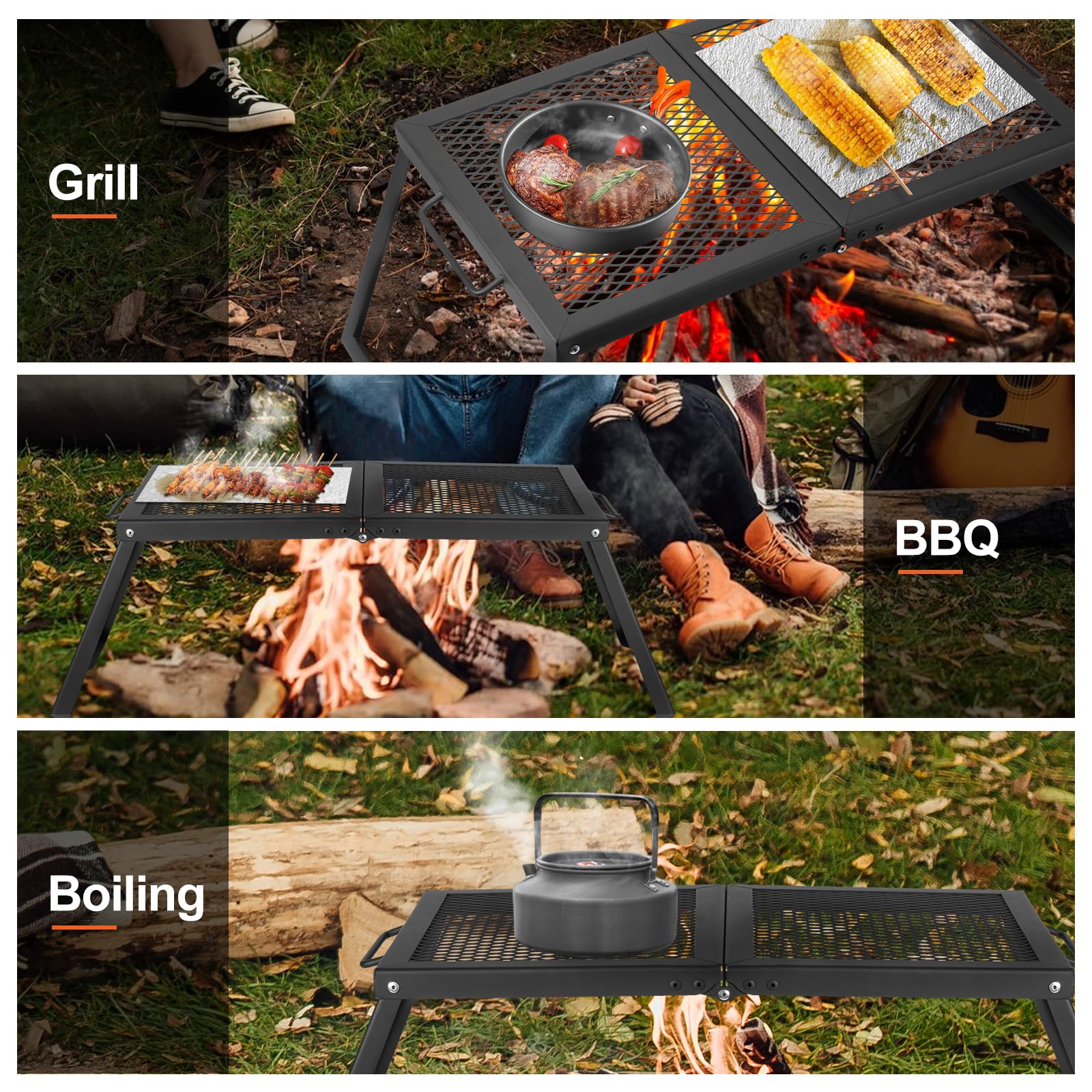 Folding Campfire Grill Rack