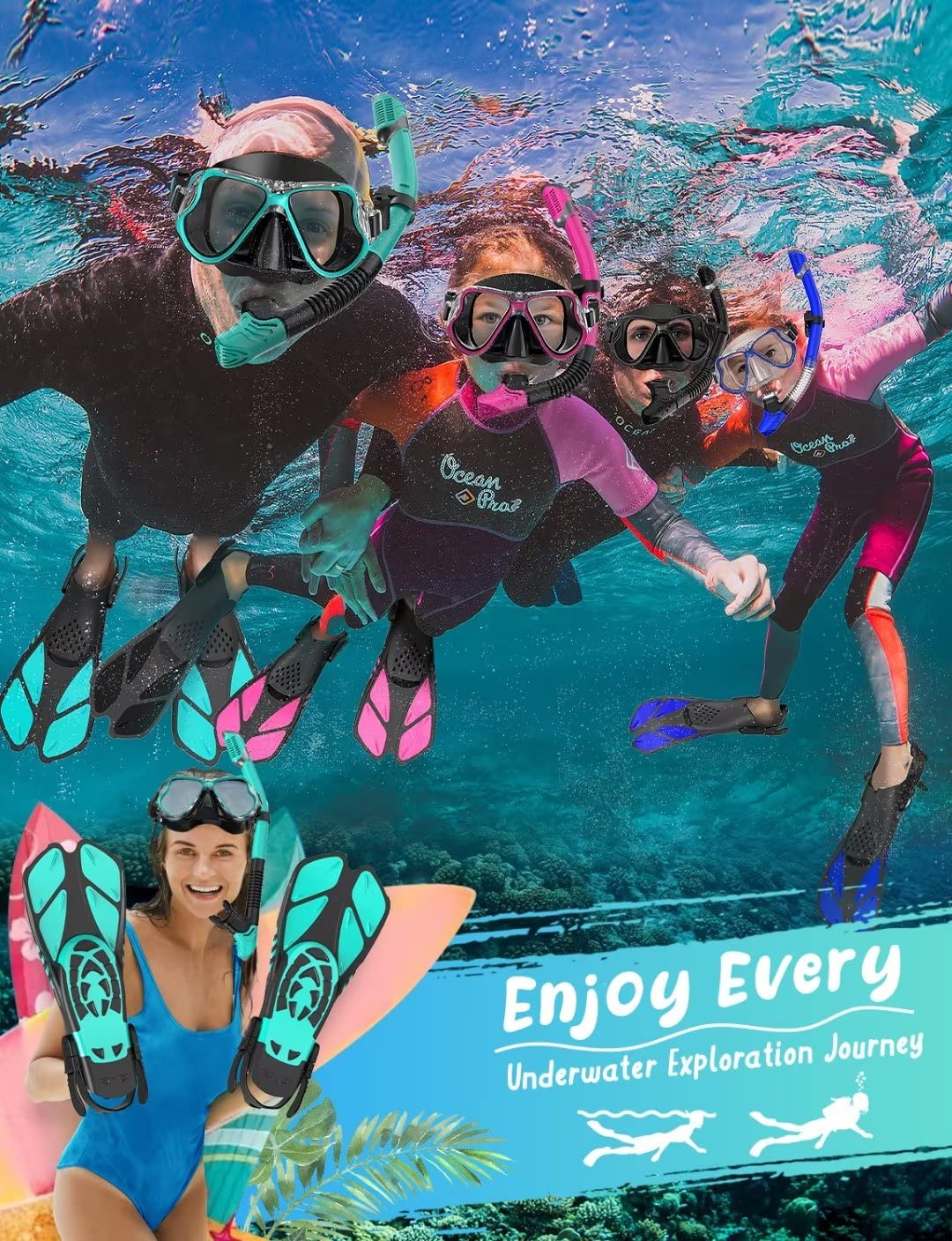 Snorkeling Set with Fins and Mask