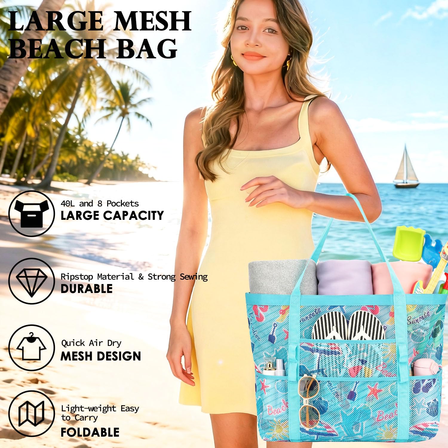 Large Mesh Beach Bag