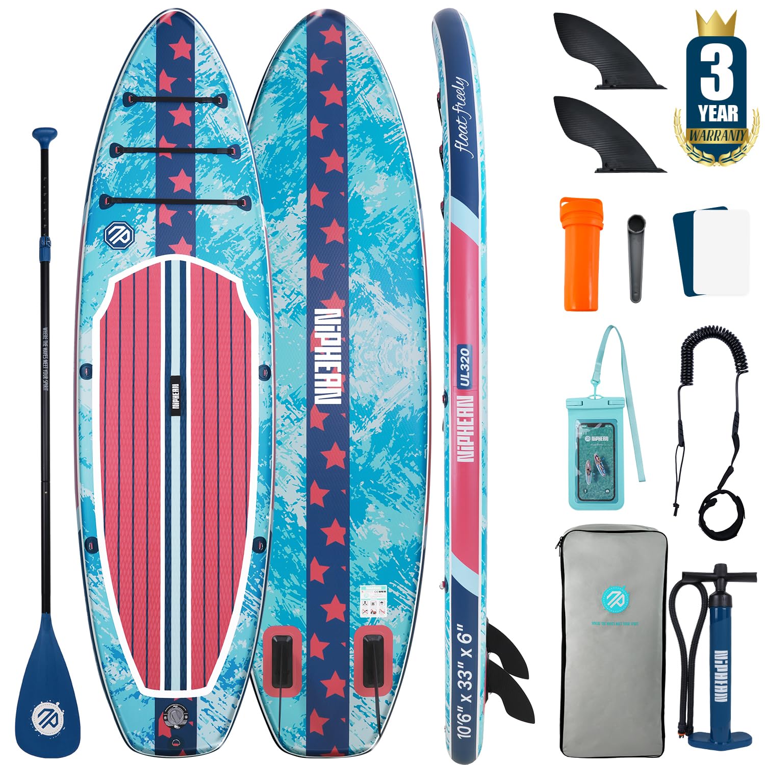 10'6" Inflatable SUP Board Set