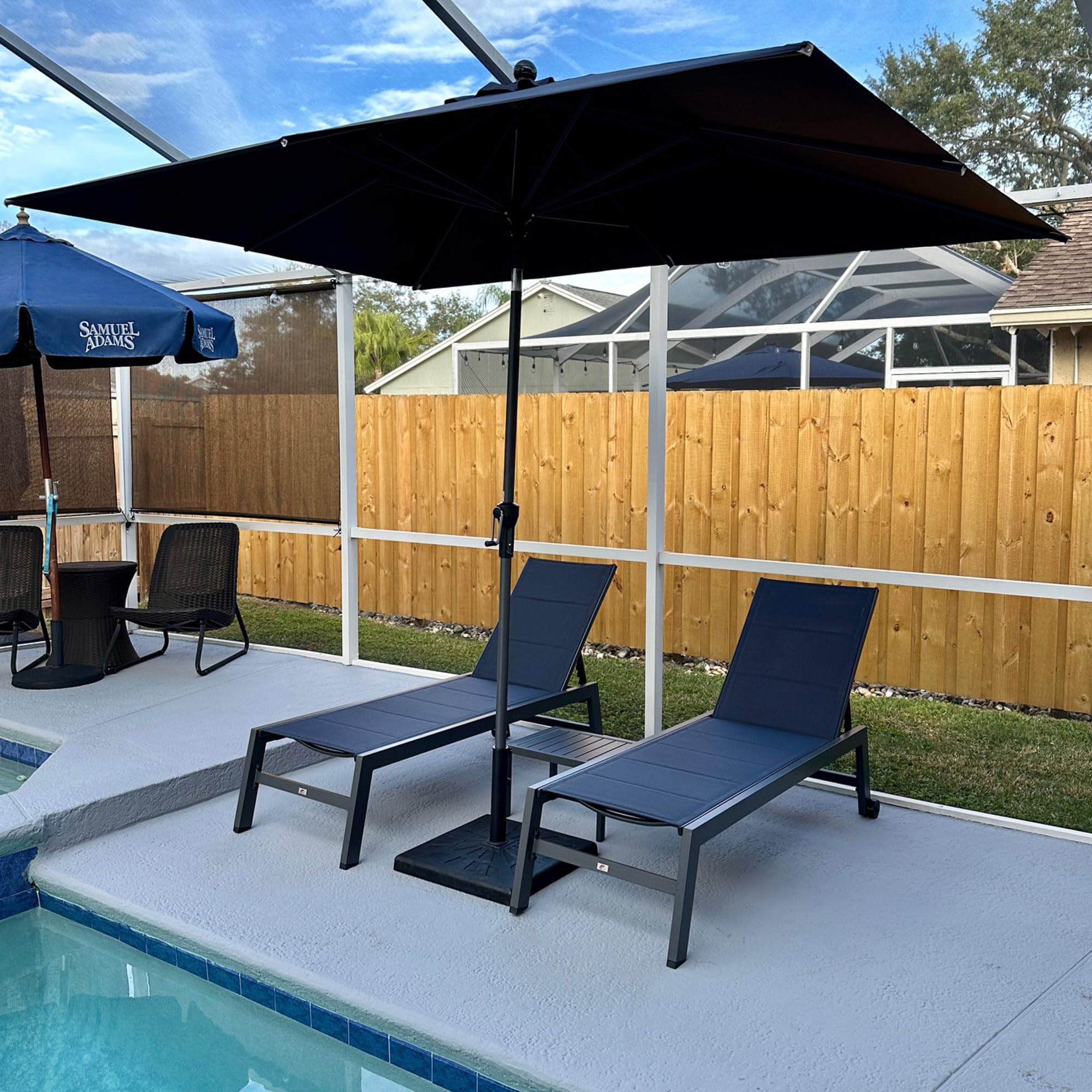 Outdoor Chaise Lounge Set with Table