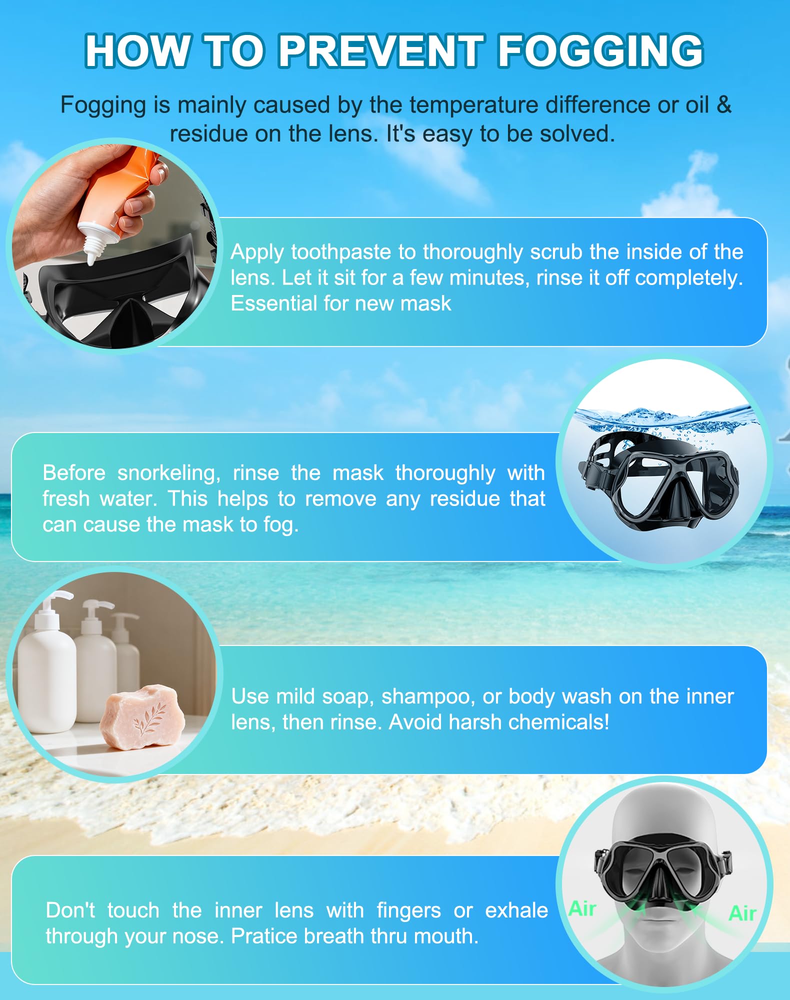 Dry Snorkel Set with Panoramic Mask