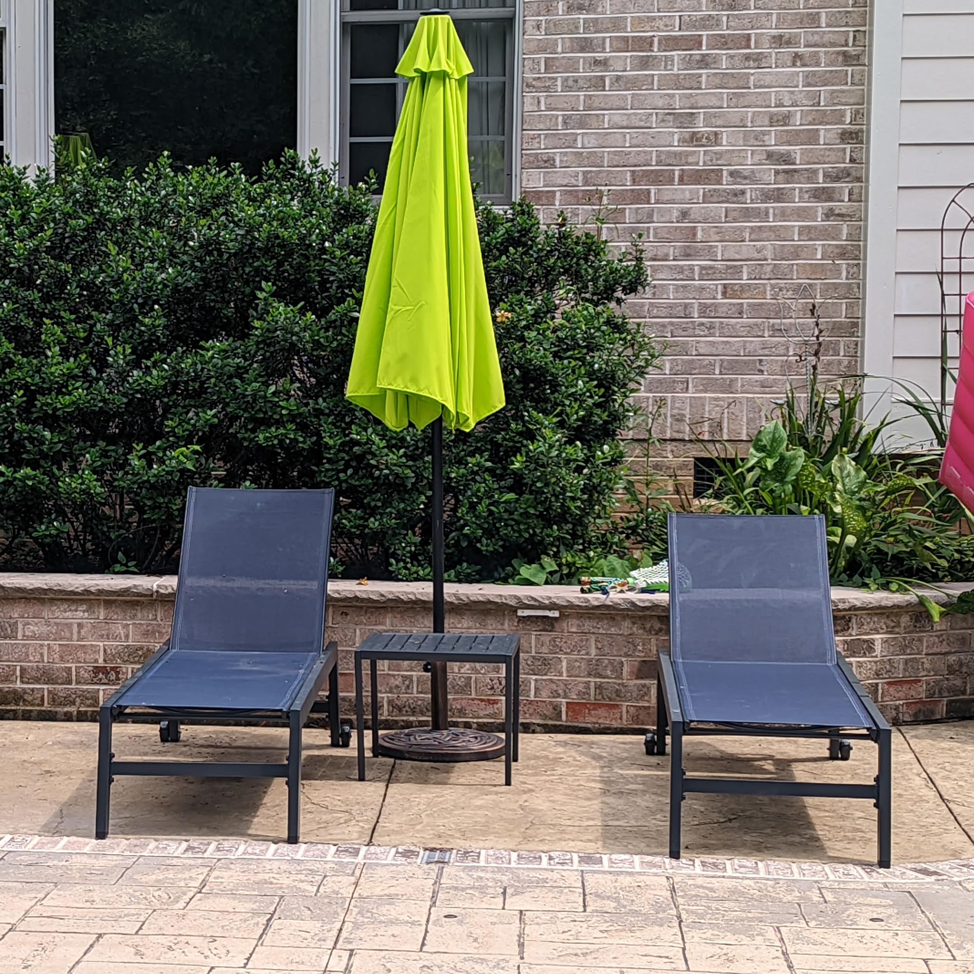 Outdoor Chaise Lounge Set with Table